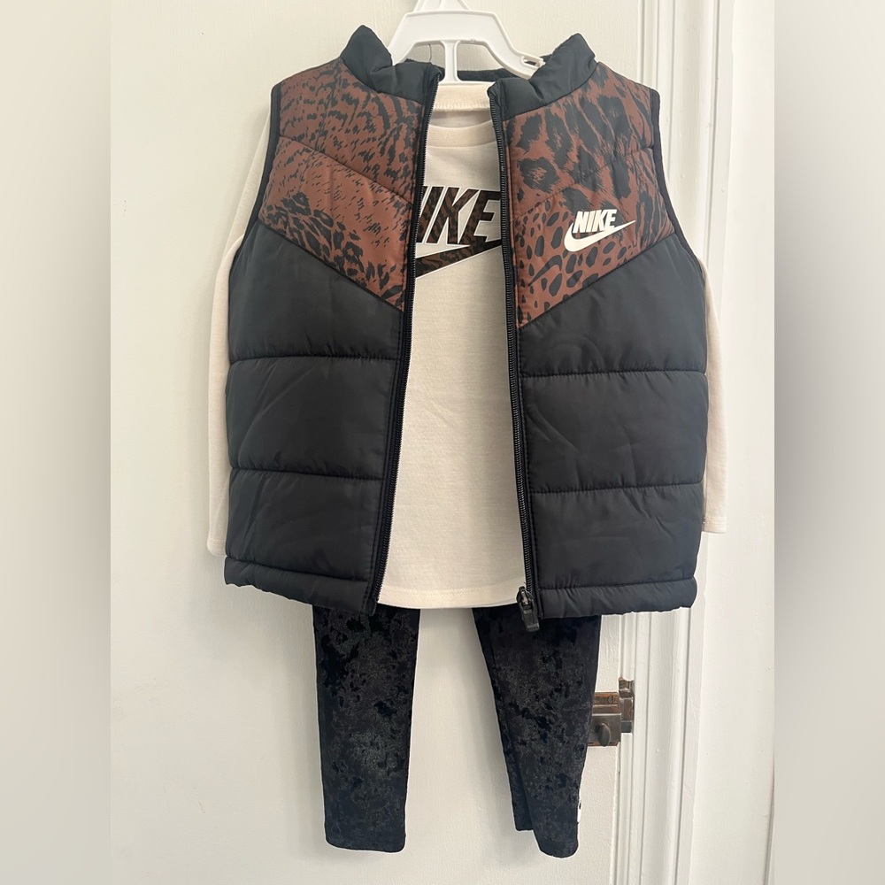 Nike 24 month 3 piece set: leggings, long sleeve shirt, vest